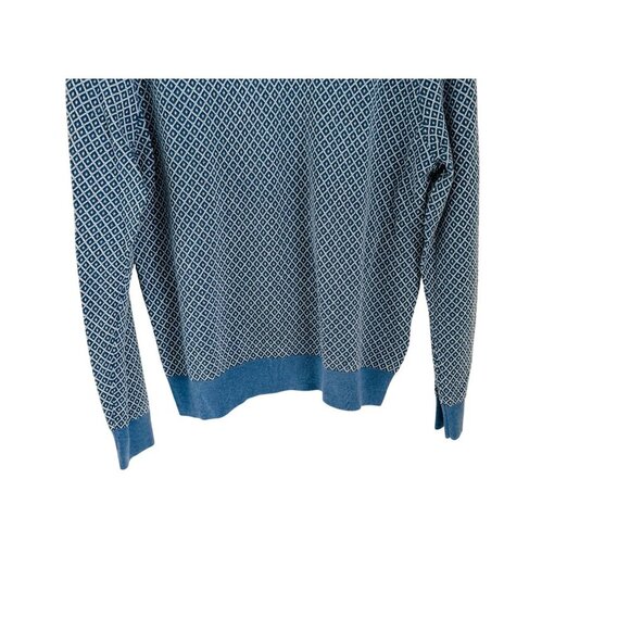 Brooks Brothers Cotton/Cashmere Sweater in Blue Diamond Pattern - Picture 6 of 8